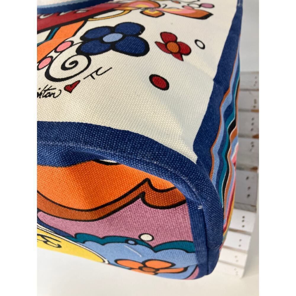 BRIGHTON NWT MULTI COLOR POWER OF LOVE CANVAS TOTE BAG - Picture 10 of 13